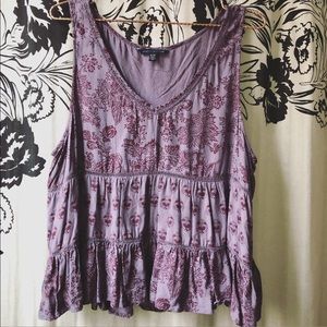 American Eagle Boho Purple Top, Size XL